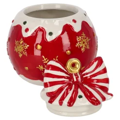 Kerstdecoratie>Pot 18 x 20 cm rood strik