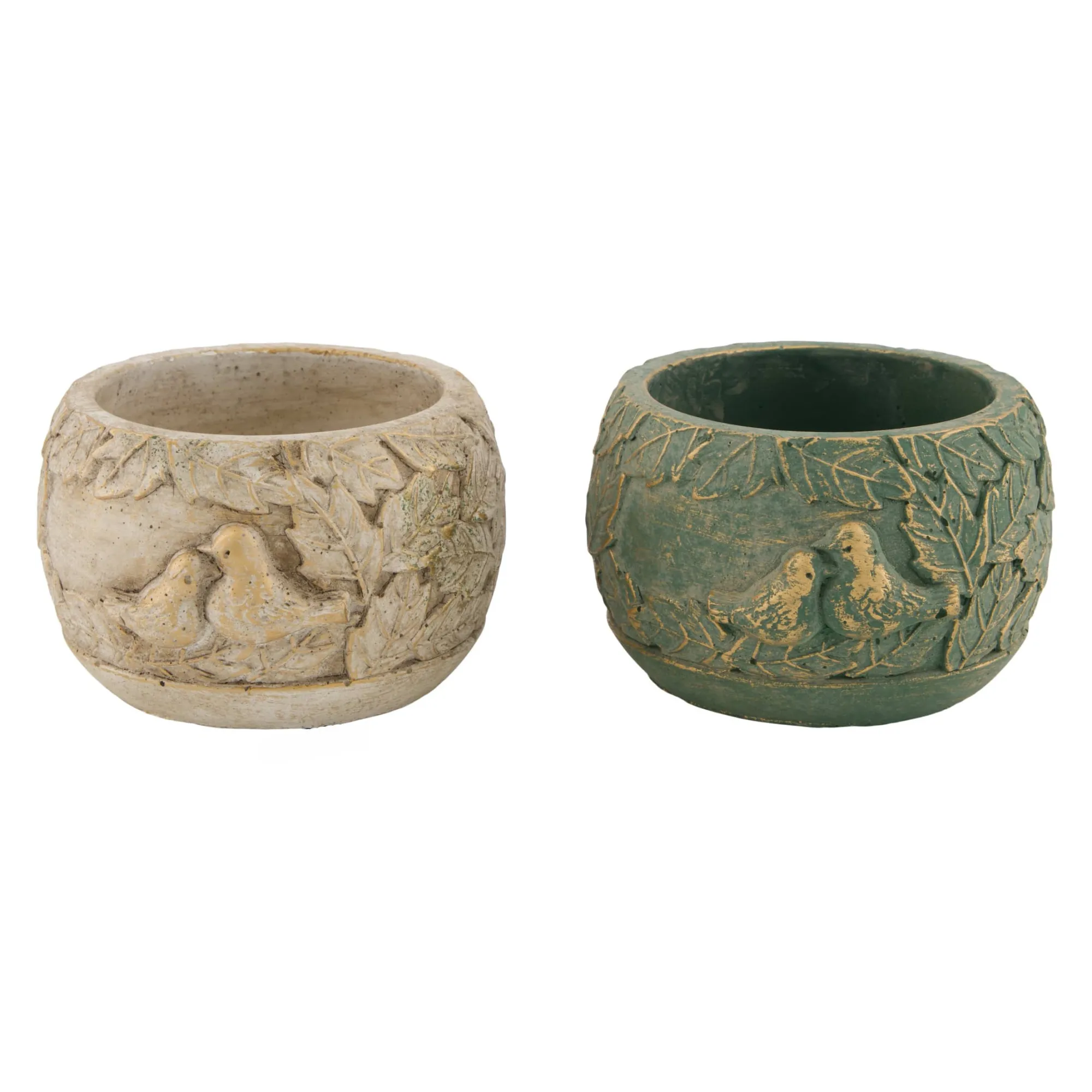 Natural Collections Vazen En Potten>Pot cement vogel 12 x 7 cm