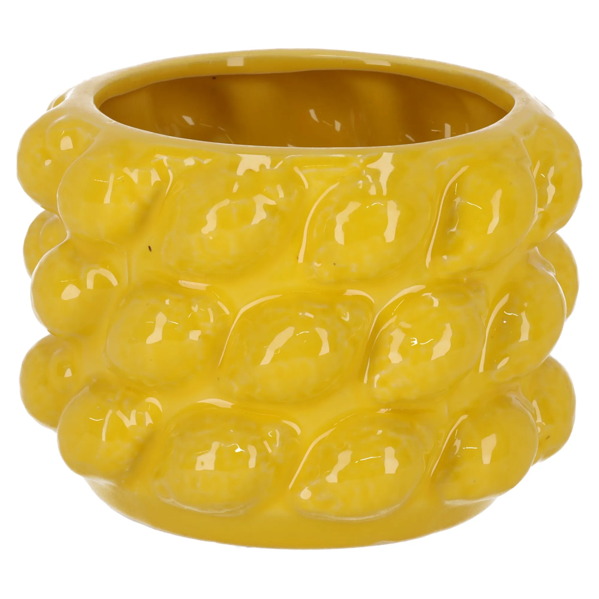 Natural Collections Vazen En Potten>Pot citroen keramiek geel 18 x 13 cm