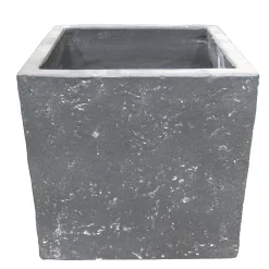 Mega Collections Tuindecoratie>Pot Clayfibre Cubi auth. grey 23 cm