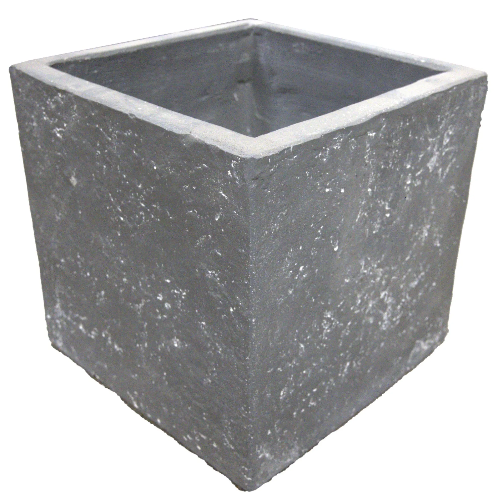 Mega Collections Tuindecoratie>Pot Clayfibre Cubi auth. grey 23 cm