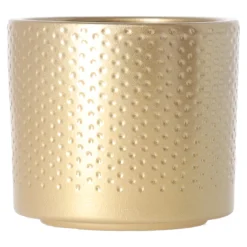 Mica Decorations Vazen En Potten>Pot Era rond goud relief 9 x 10 cm