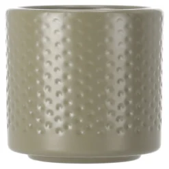 Mica Decorations Vazen En Potten>Pot Era rond groen relief 7 x 7 cm