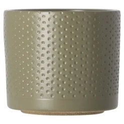 Mica Decorations Vazen En Potten>Pot Era rond groen relief 9 x 10 cm