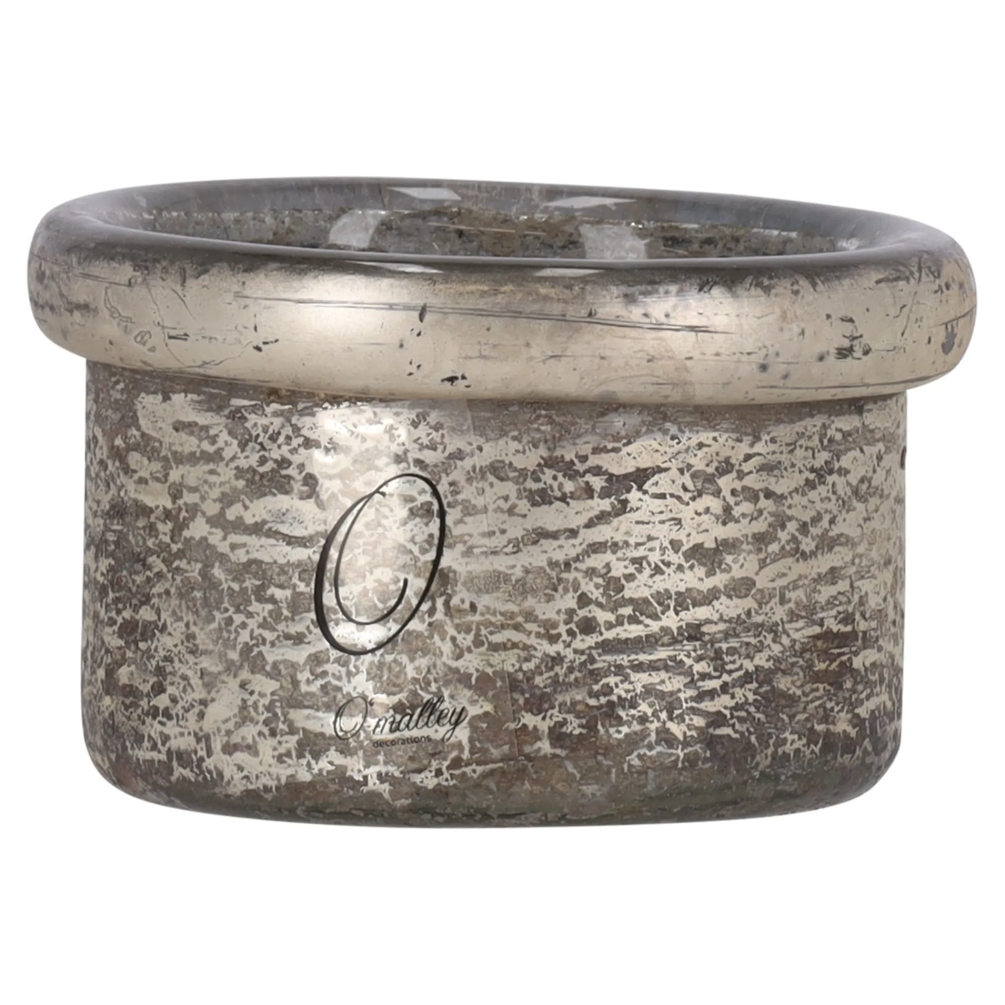 O'malley Vazen En Potten>Pot glas rustiek mat goud 8 x 6 cm