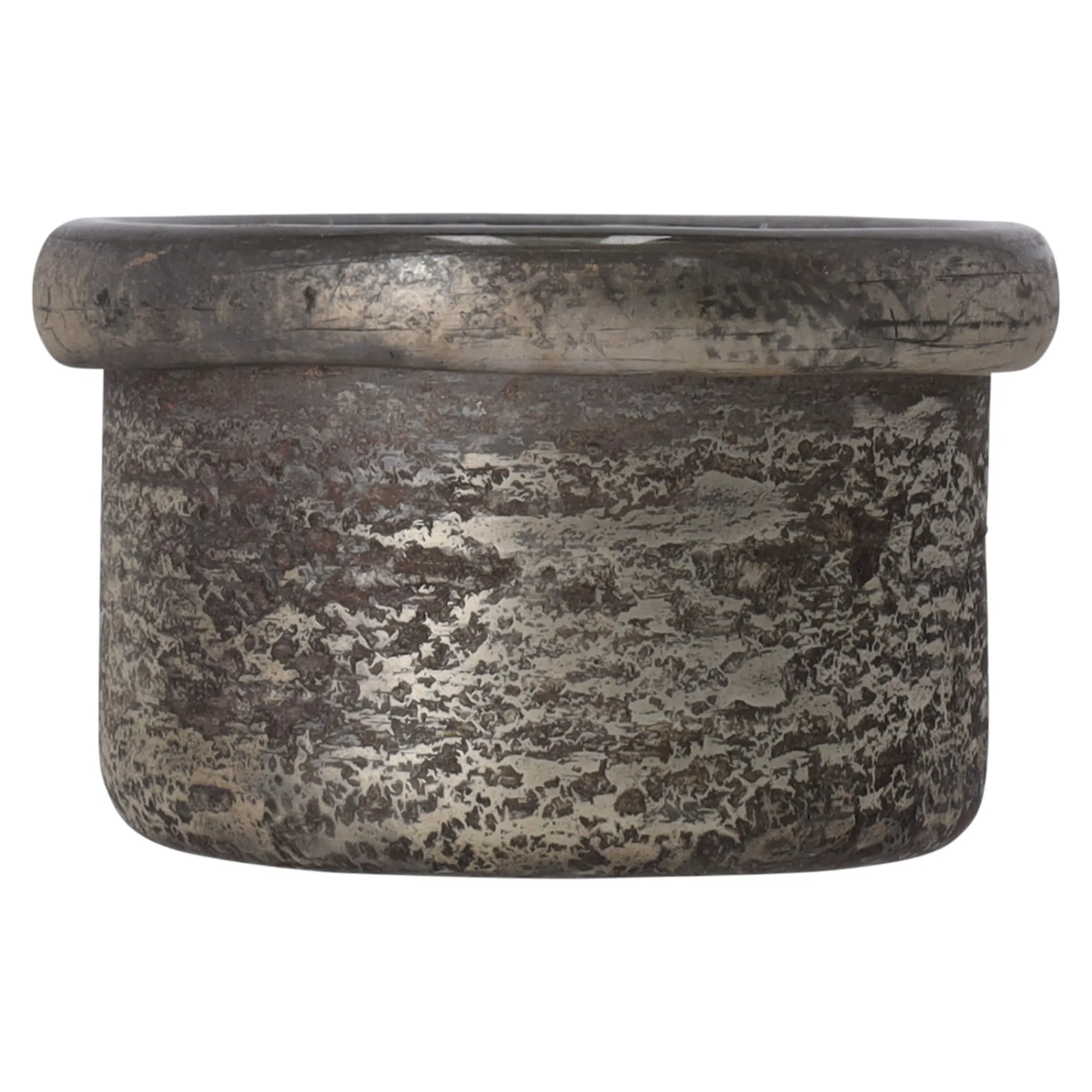 O'malley Vazen En Potten>Pot glas rustiek mat goud 8 x 6 cm