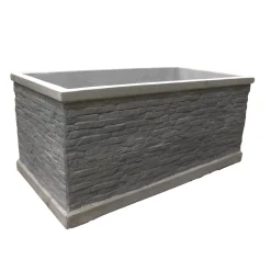 Mega Collections Tuindecoratie>Pot Jambi Brick Rec grey 60 cm