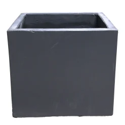 Mega Collections Tuindecoratie>Pot Smooth Cubi Lead 23 cm