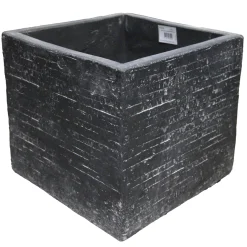 Mega Collections Tuindecoratie>Pot Utah cubi graphite 23 cm