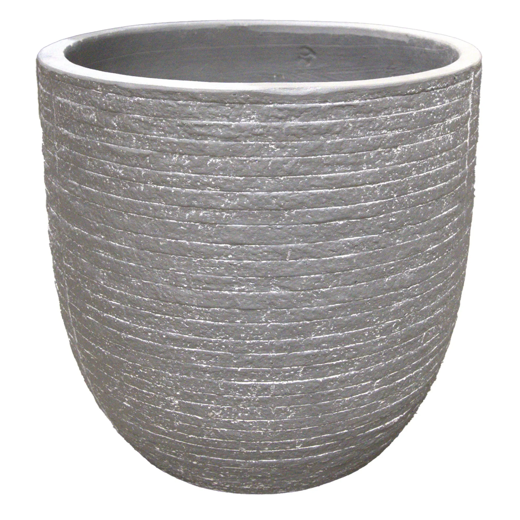 Mega Collections Tuindecoratie>Pot Utah egg washed grey 25 cm
