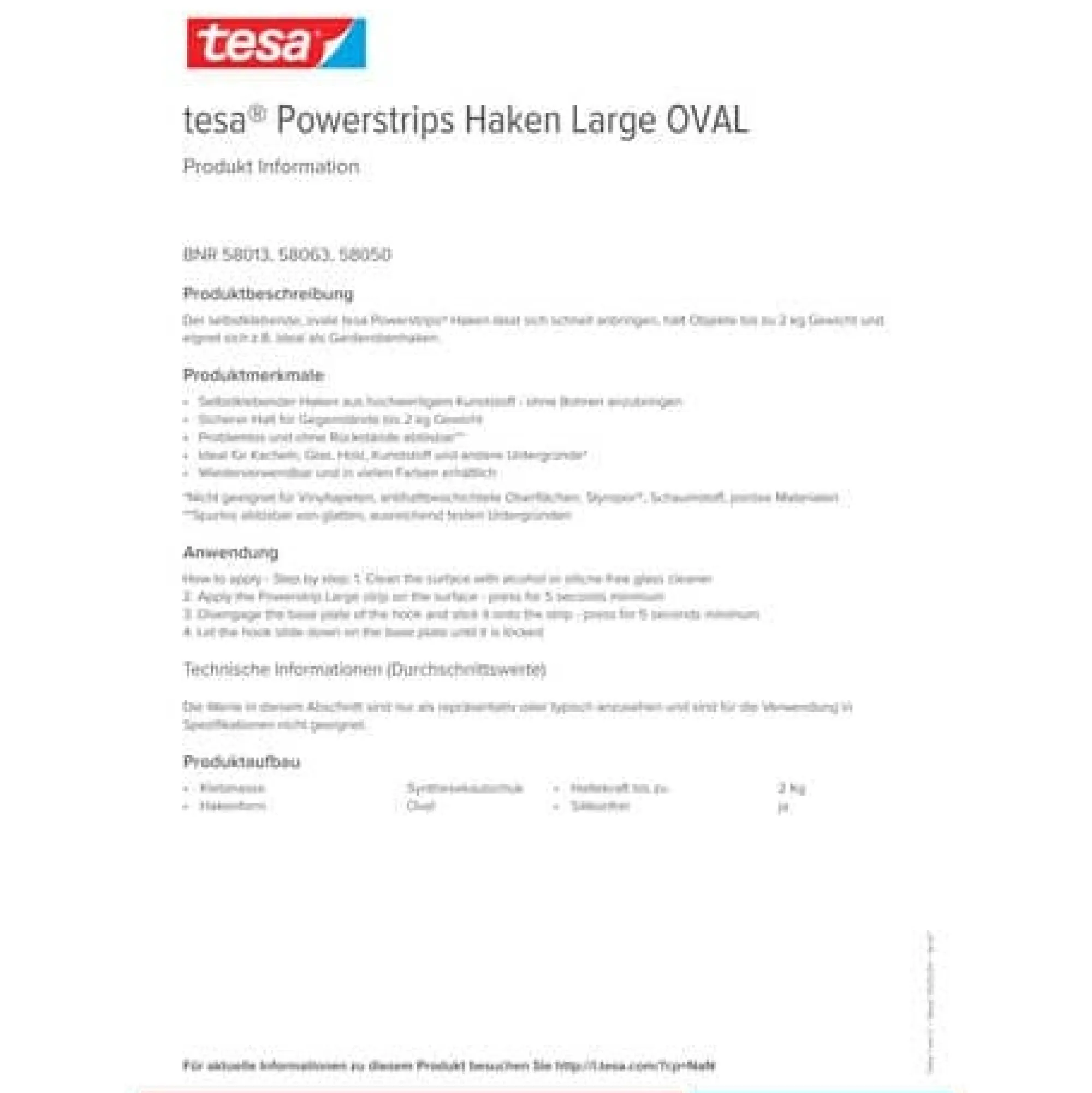 Tesa Bouw>Powerstrips 58013 ovaal