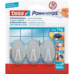 Tesa Bouw>Powerstrips haak S ovaal mat chrome