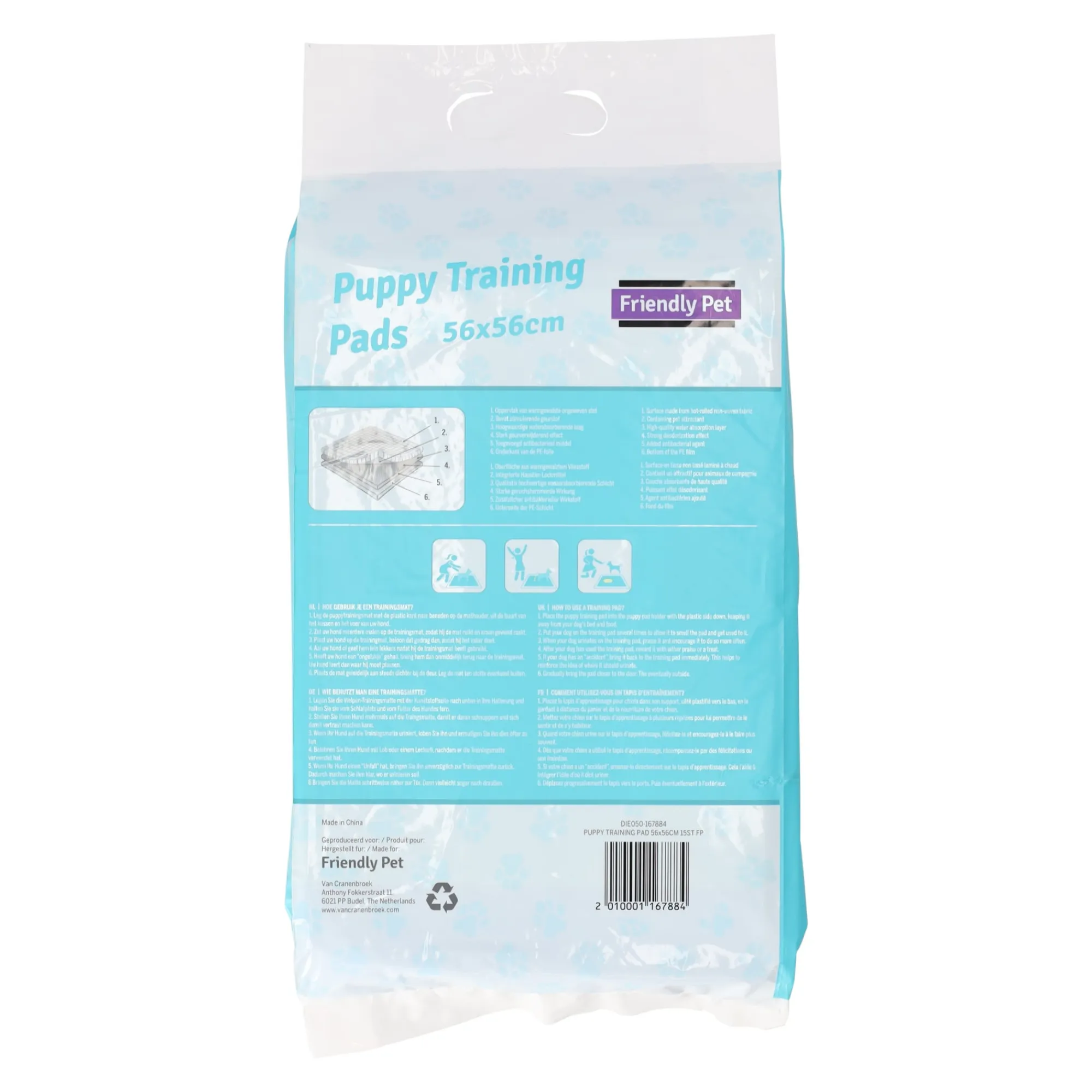 Friendly Pet Hondenverzorging>Puppy training pad 56x56cm 15st FP