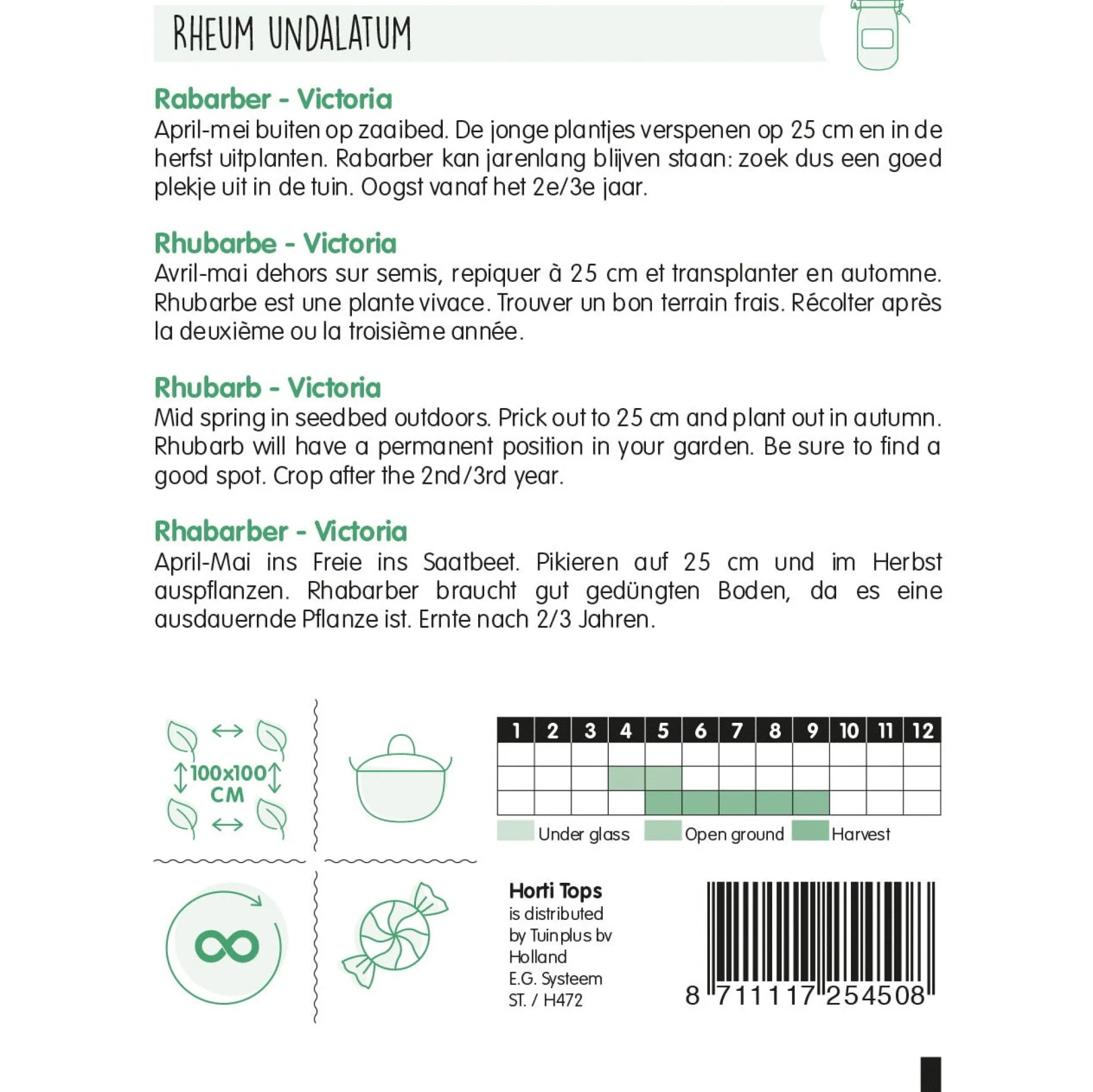 Horti Tops Moestuin>Rabarber Victoria zaad