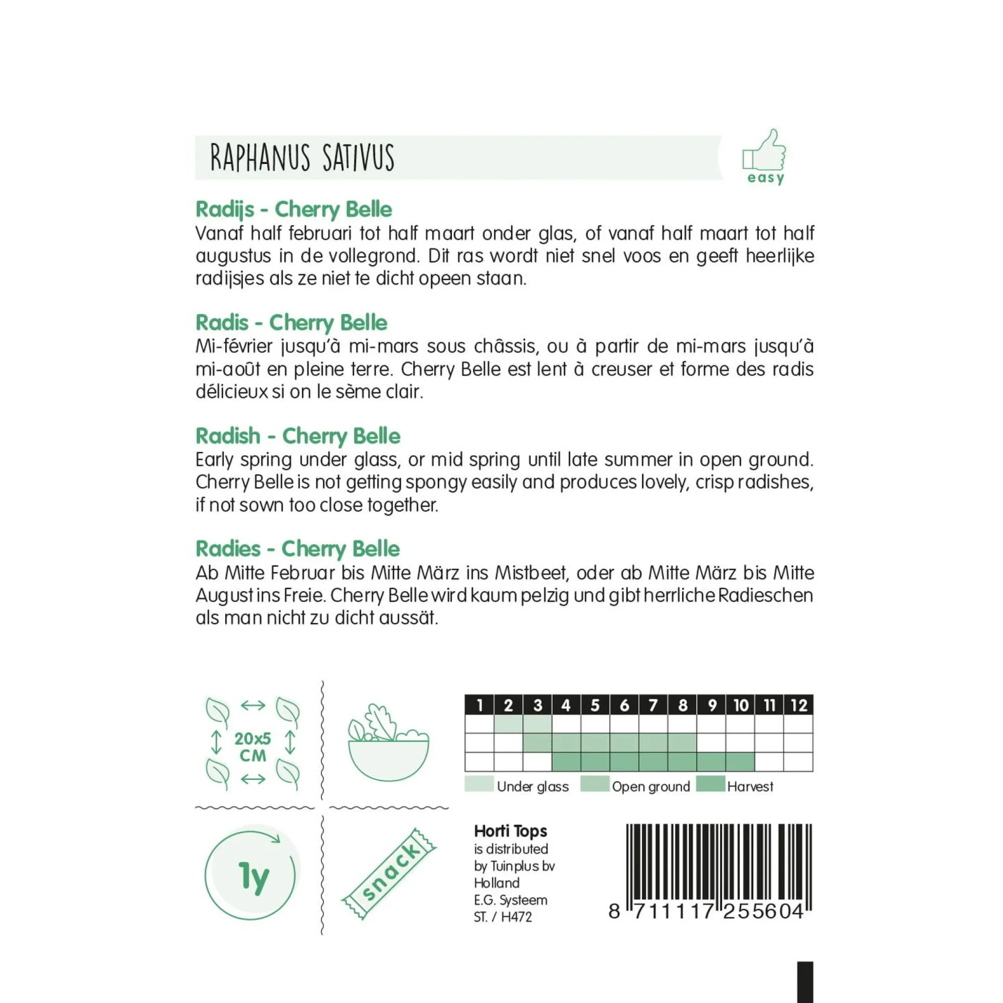 Horti Tops Moestuin>Radijs cherry belle zaad