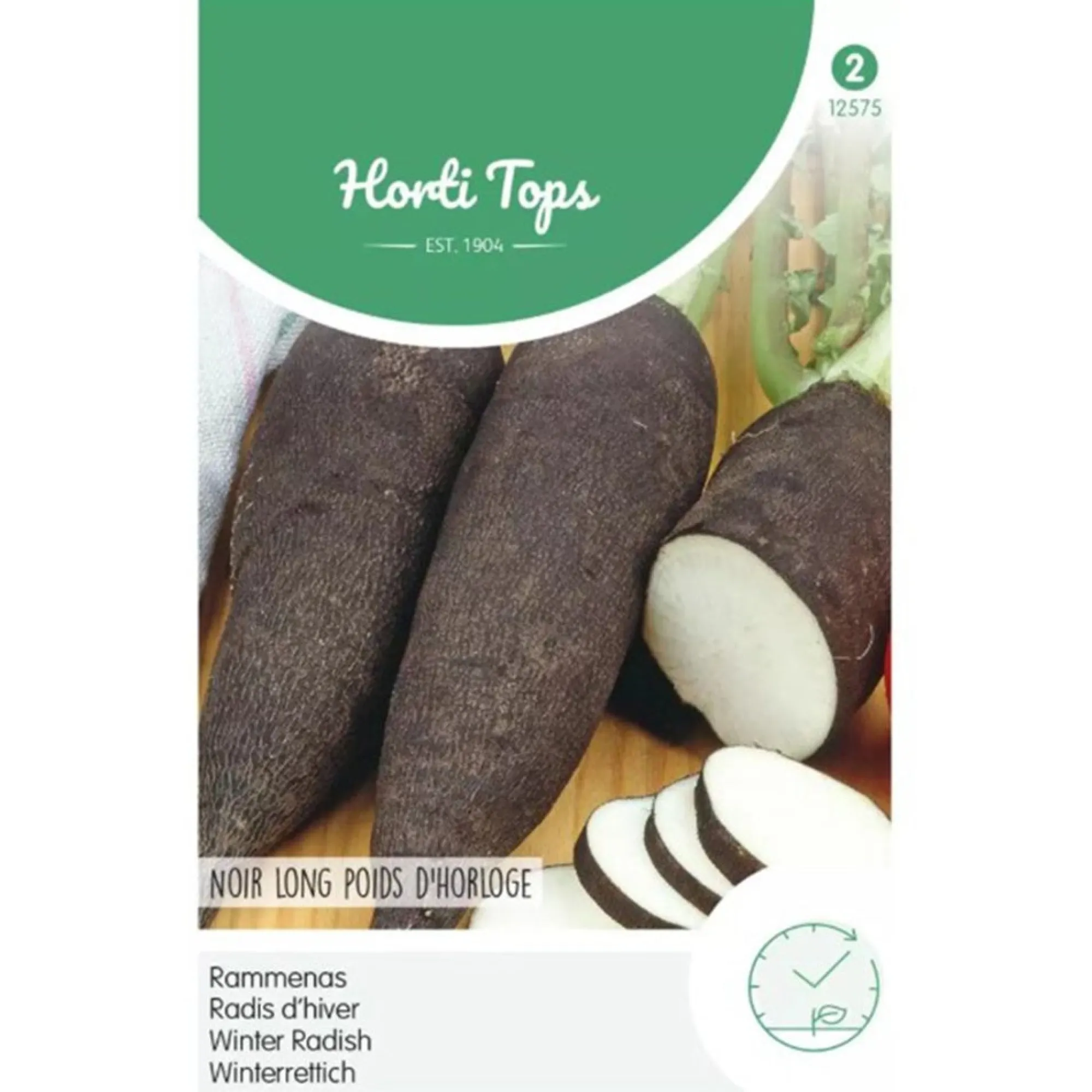 Horti Tops Moestuin>Rammenas Poids D'Horloge lange zwarte, zaad