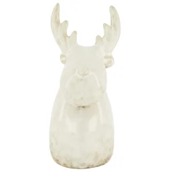 Natural Collections Kerstdecoratie>Rendier keram grijs 5x7x13 cm