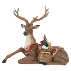 Kerstdecoratie>Rendier liggend 28 cm