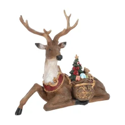 Kerstdecoratie>Rendier liggend 28 cm