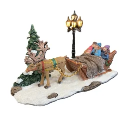Kerstdorp>Rendier met slee LED