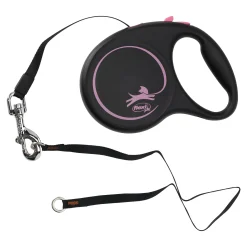 Flexi Hondenriem>Rollijn black dsgn tape M 5M roze