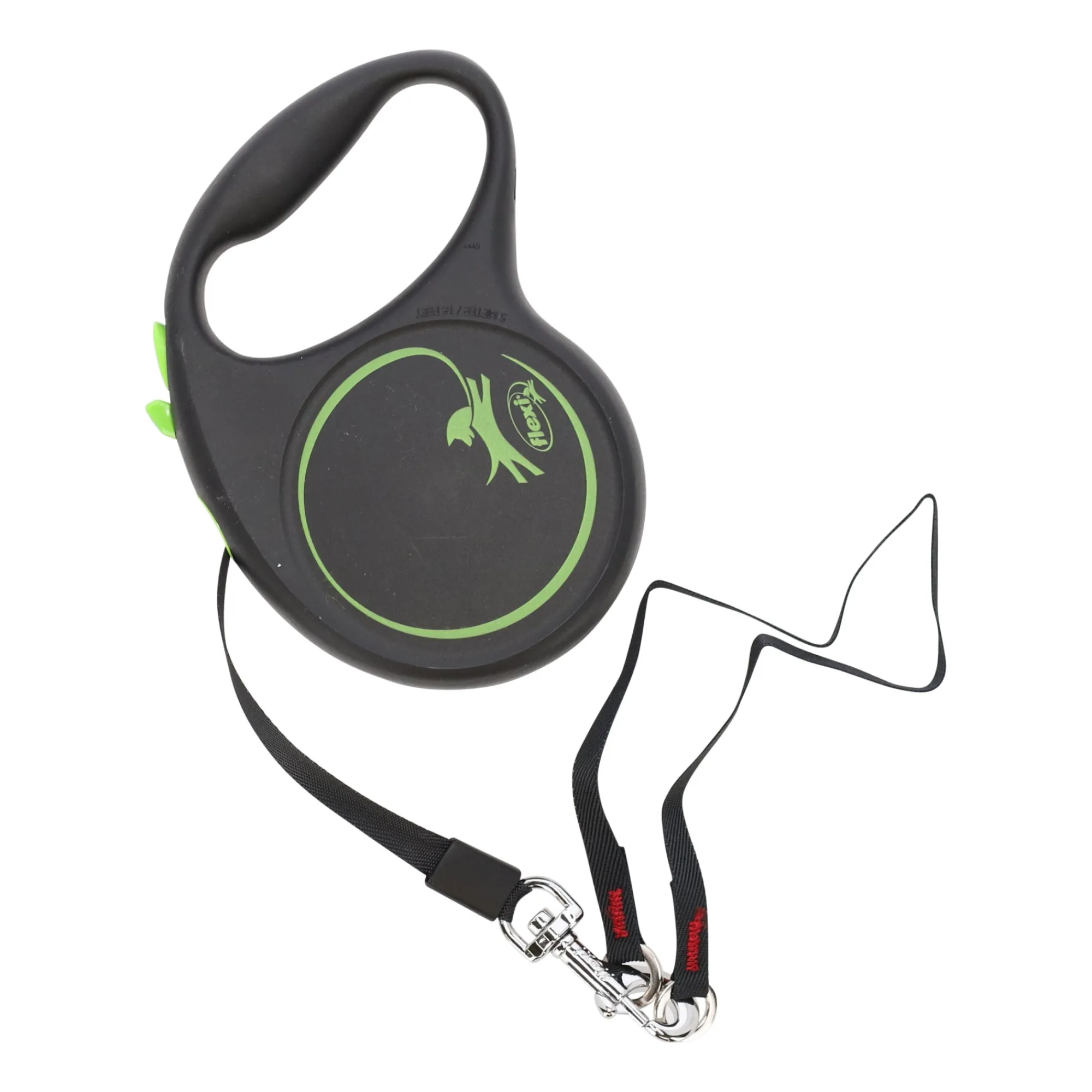 Flexi Hondenriem>Rollijn black dsgn tape M 5M groen