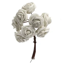 Kunstplanten En Kunstbloemen>Roos mini off white 8st