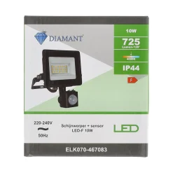 Diamant Bouwlampen>Schijnwerper met sensor LED-F 10W