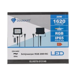 Diamant Bouwlampen>Schijnwerper RGB 20W