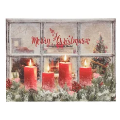 O'malley Kerstdecoratie>Schilderij Kaars LED 40 x 30 cm