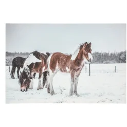 O'malley Kerstdecoratie>Schilderij LED paarden 60 x 40 cm