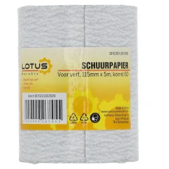 Lotus Verfspullen>Schuurpapier rol verf 115 mm x 5 m x K60