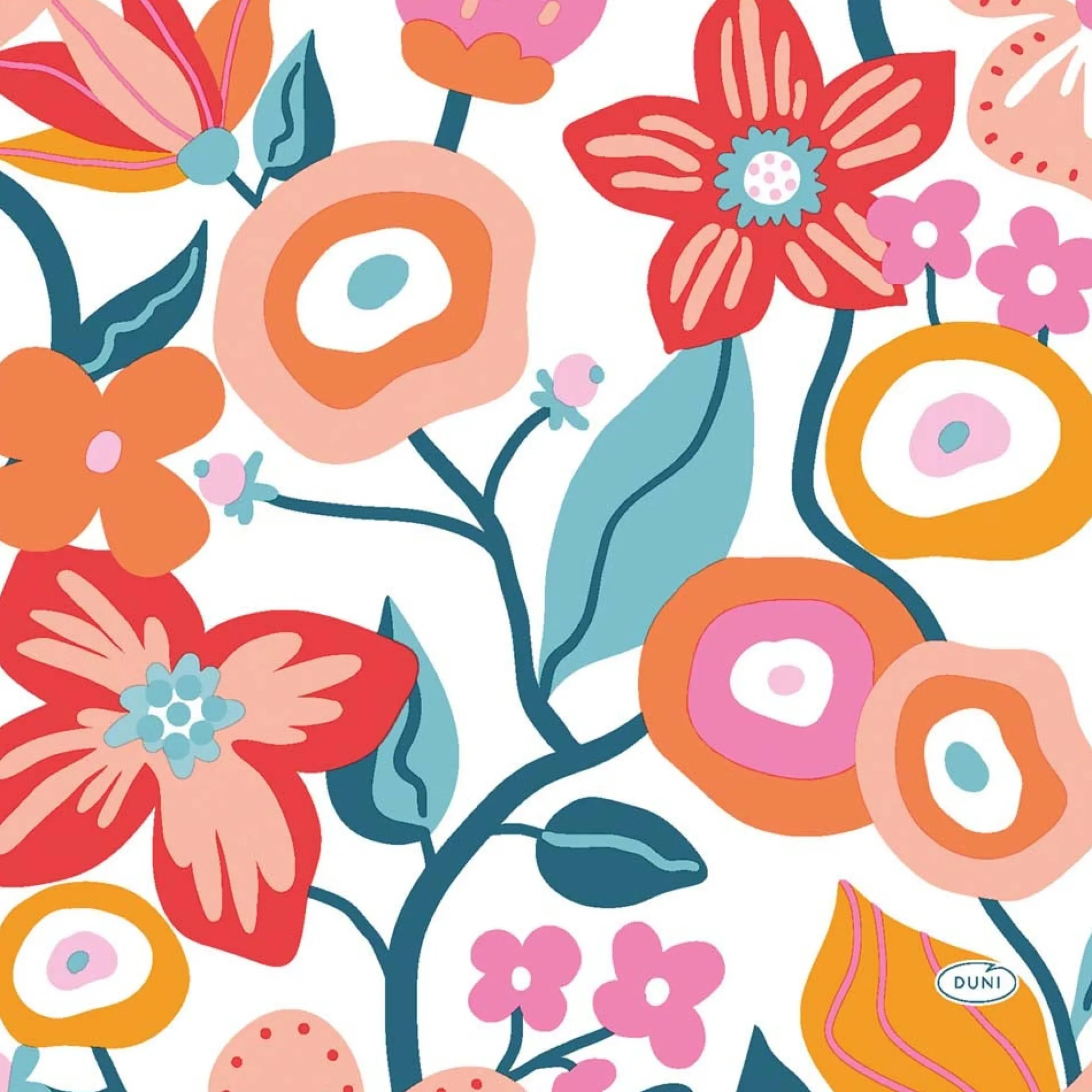 Duni Koken & Tafelen>Servet 33 x 33 cm vibrant bloom 20st