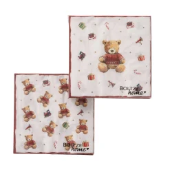 Boltze home Koken & Tafelen|Kerstdecoratie>Servet beer Bailey 16x16cm