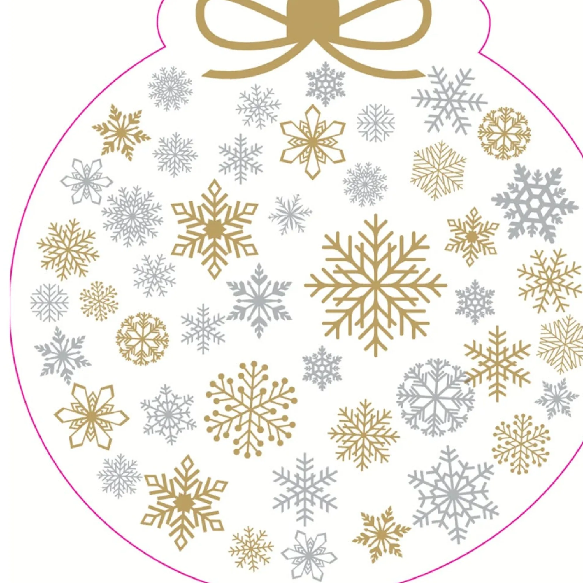 Duni Kerstdecoratie>Silhouettes Servet 33 cm Snowflake Bauble