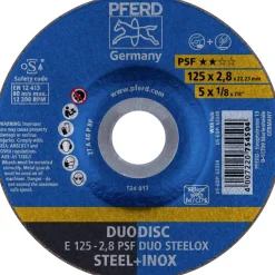 Pferd Toebehoren Elektrisch Gereedschap>Slijpschijf E125-2,8 PSF staal+RVS