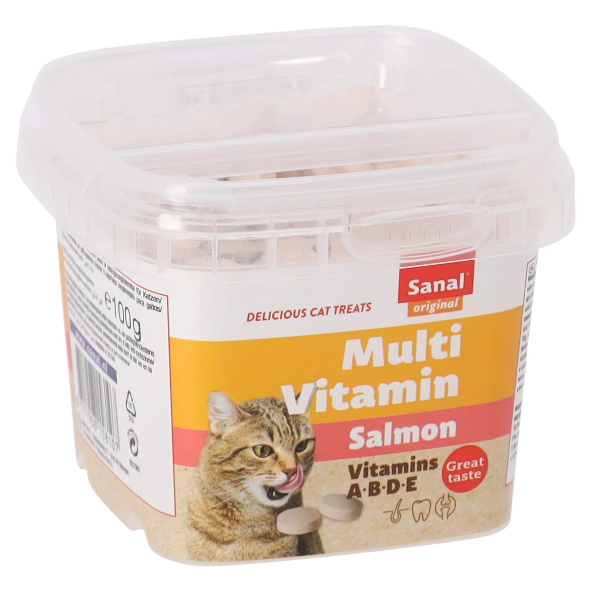 Sanal Kattensnoepjes>Snack kat multi vitamin salmon bites 100g