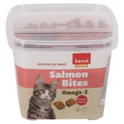 Sanal Kattensnoepjes>Snack kat salmon bites 75g