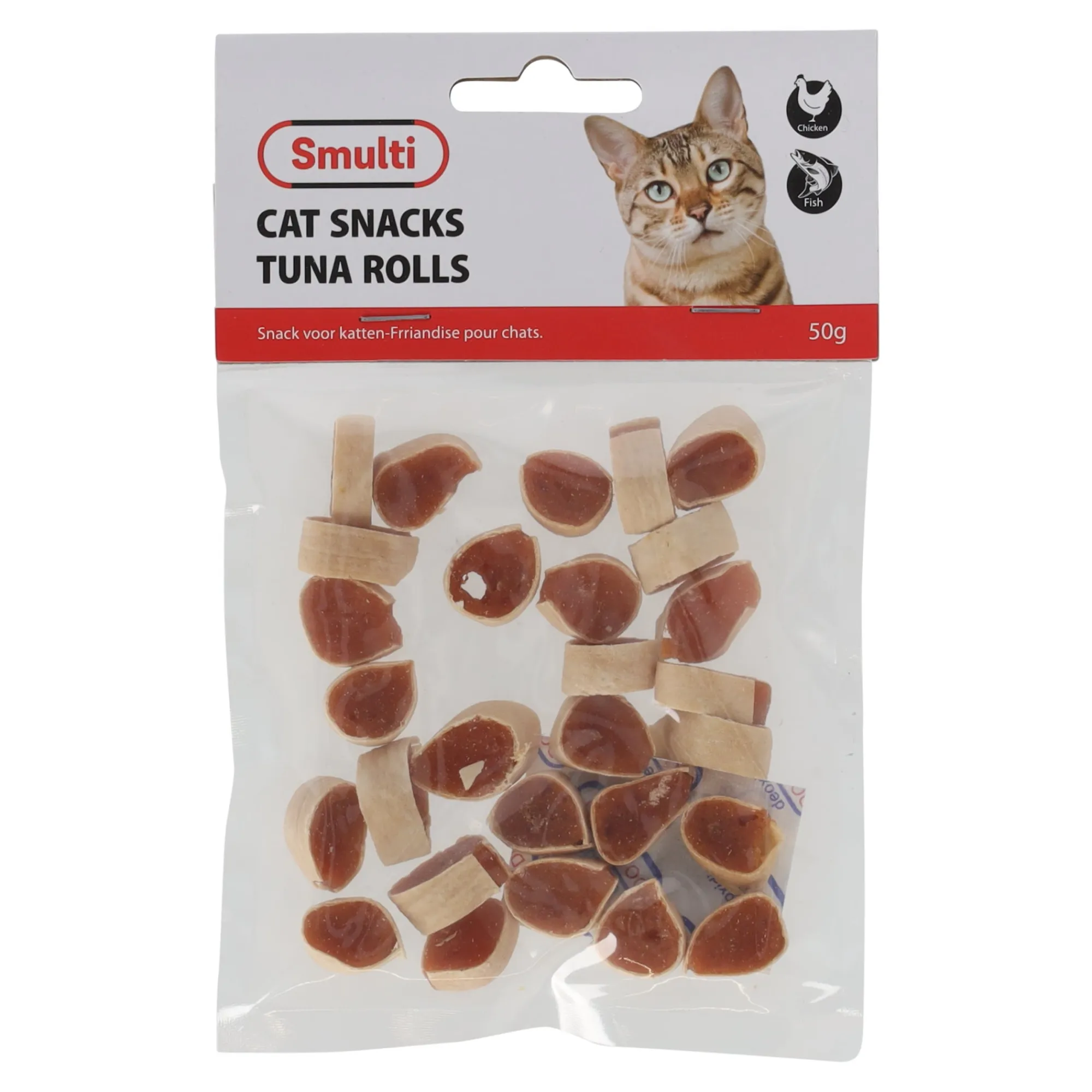 Smulti Kattensnoepjes>Snack kat tonijn rolls 50G