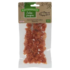 Smulti Kattensnoepjes>Snack kat zalm rings 50G