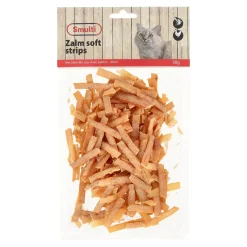 Smulti Kattensnoepjes>Snack kat zalm soft strips 50g