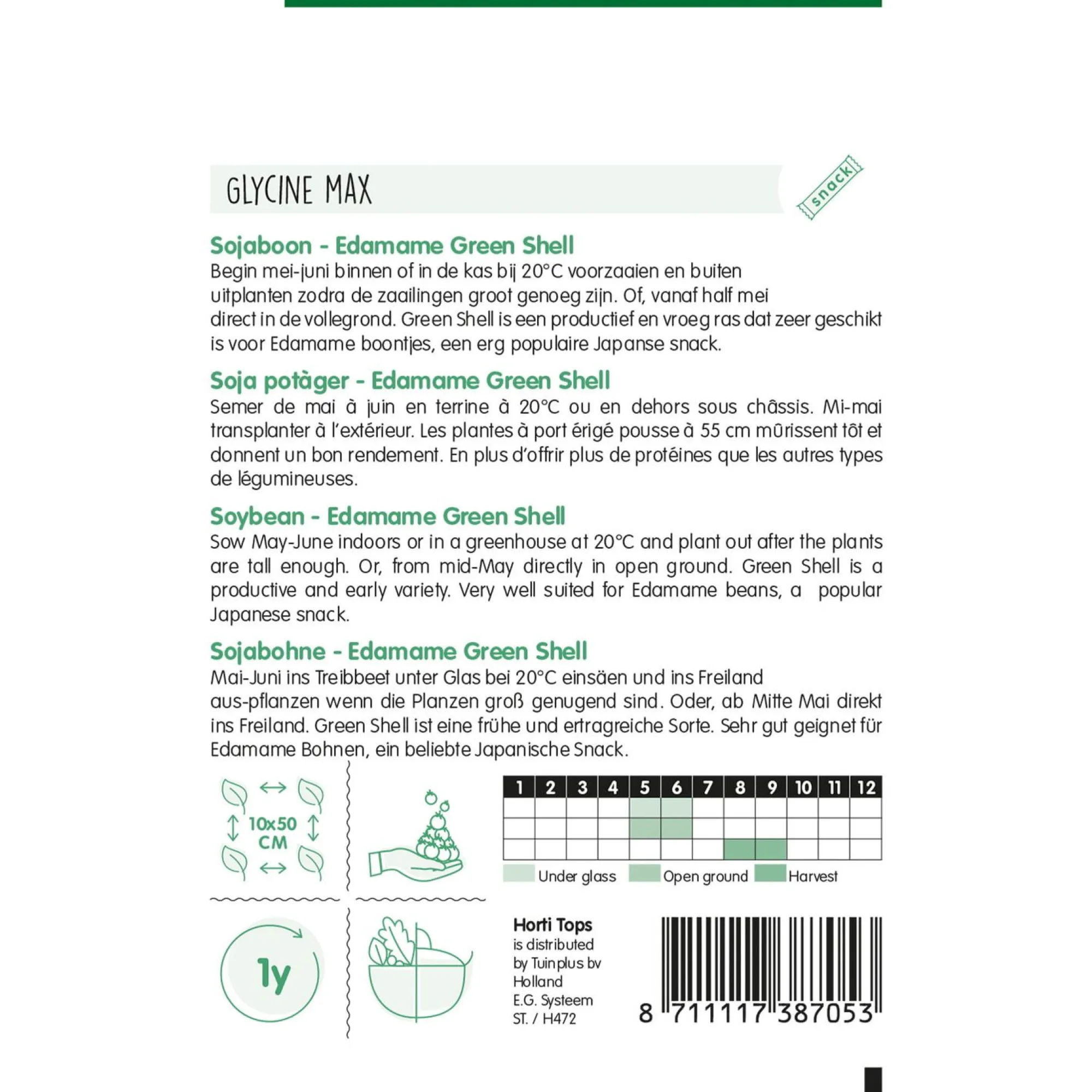 Horti Tops Moestuin>Sojabonen Edamame green shell