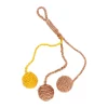 Friendly Pet Kattenspeeltjes>Speelgoed kat ballen met touw 25 cm bruin/geel