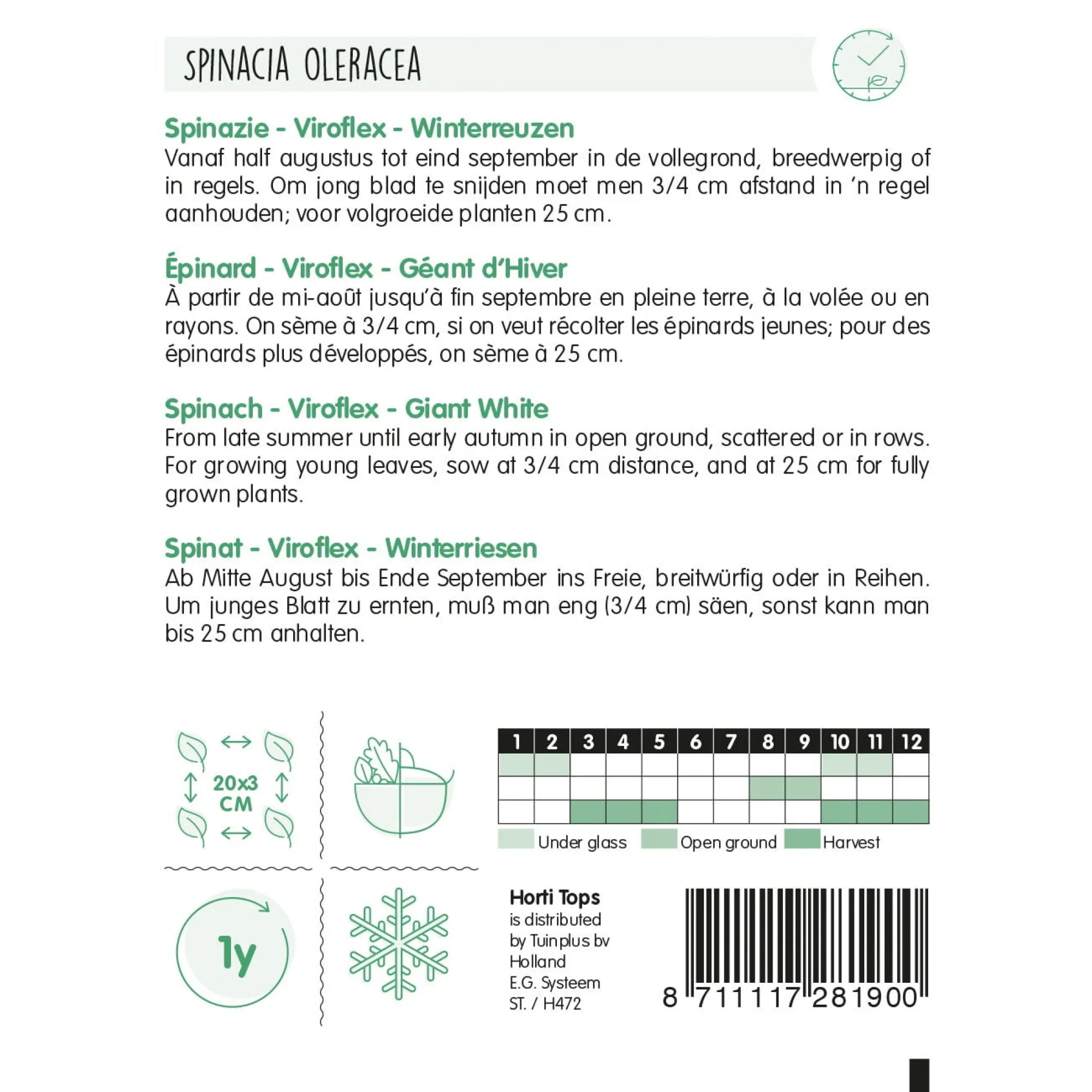 Horti Tops Moestuin>Spinazie Winterreuzen