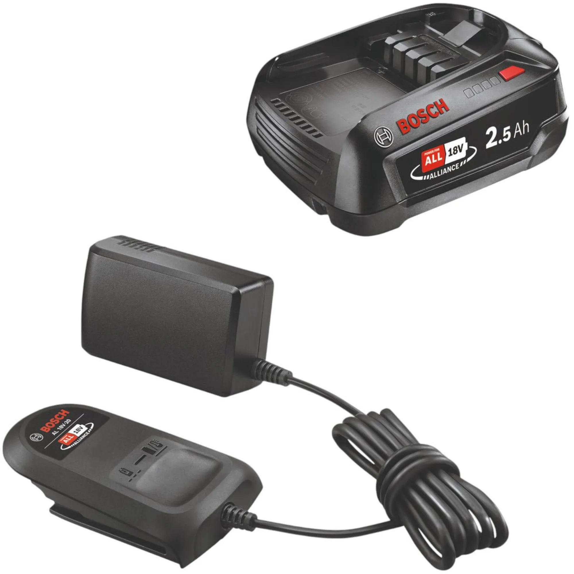 Bosch Tuinmachines>Startset Baretool lader met 18V 2,5Ah accu