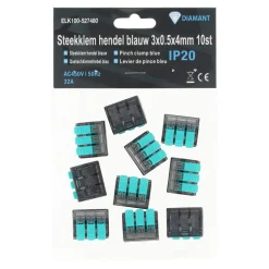 Diamant Installatiemateriaal>Steekklem hendel blauw 3x0.5x4mm 10st