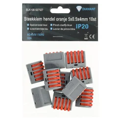 Diamant Installatiemateriaal>Steekklem hendel oranje 5x0.5x4mm 10st