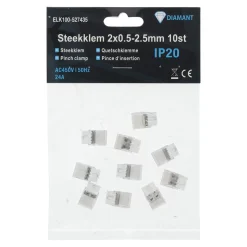 Diamant Installatiemateriaal>Steekklem 2x0.5-2.5mm 10st