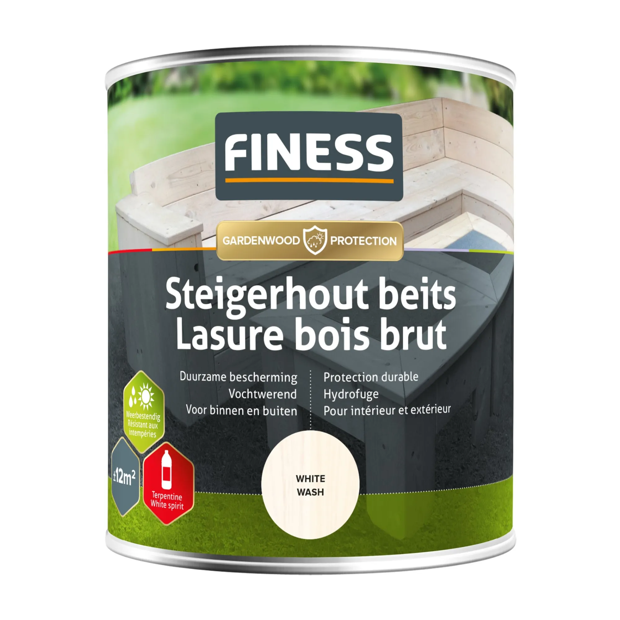 Finess Beits En Vernis>Steigerhoutbeits whitewash 750ml