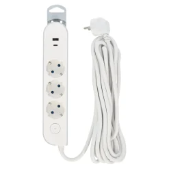 Diamant Stekkerdoos En Verlengsnoeren>Stekkerdoos 3-NL+USB A+C 3x1,5 5M DM